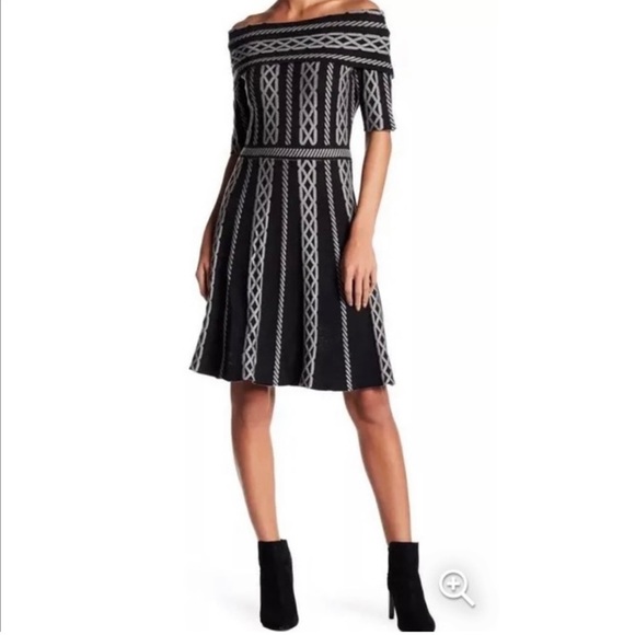 Eliza J Dresses & Skirts - Eliza J black and grey a line knit dress. Size medium. NWT
